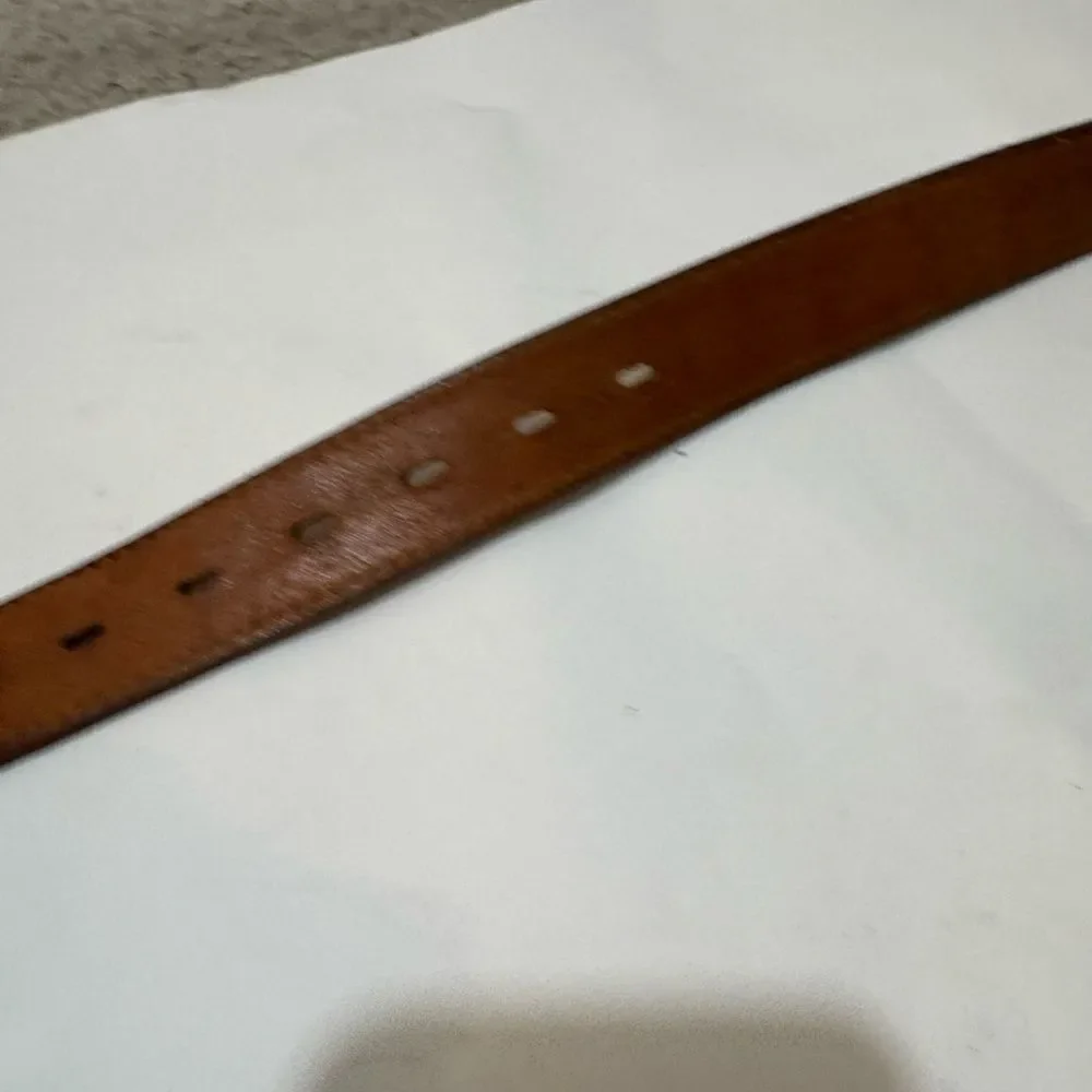 Rifle Leather Belt Company Rifle Italy RARE Vintage Leather croc Brown size M